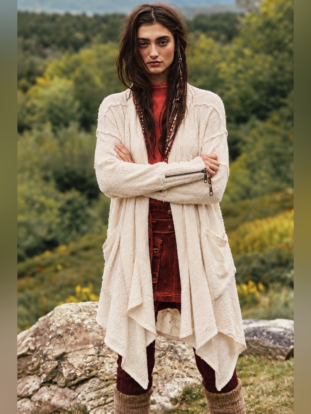 Free people $200 in the loop oversized cardigan